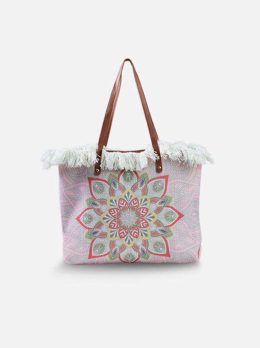 Floral Printed Mandala Tote Bag