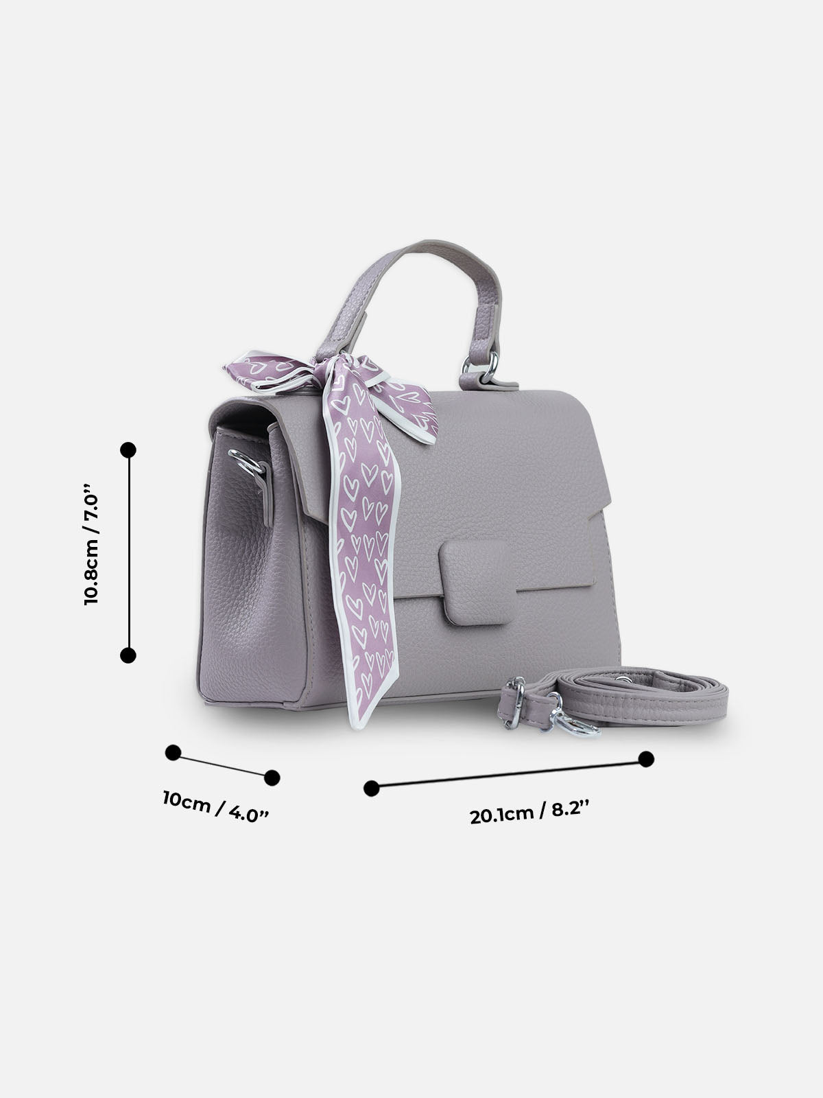 Elegant Pruple Shoulder Bag with Decorative Scarf