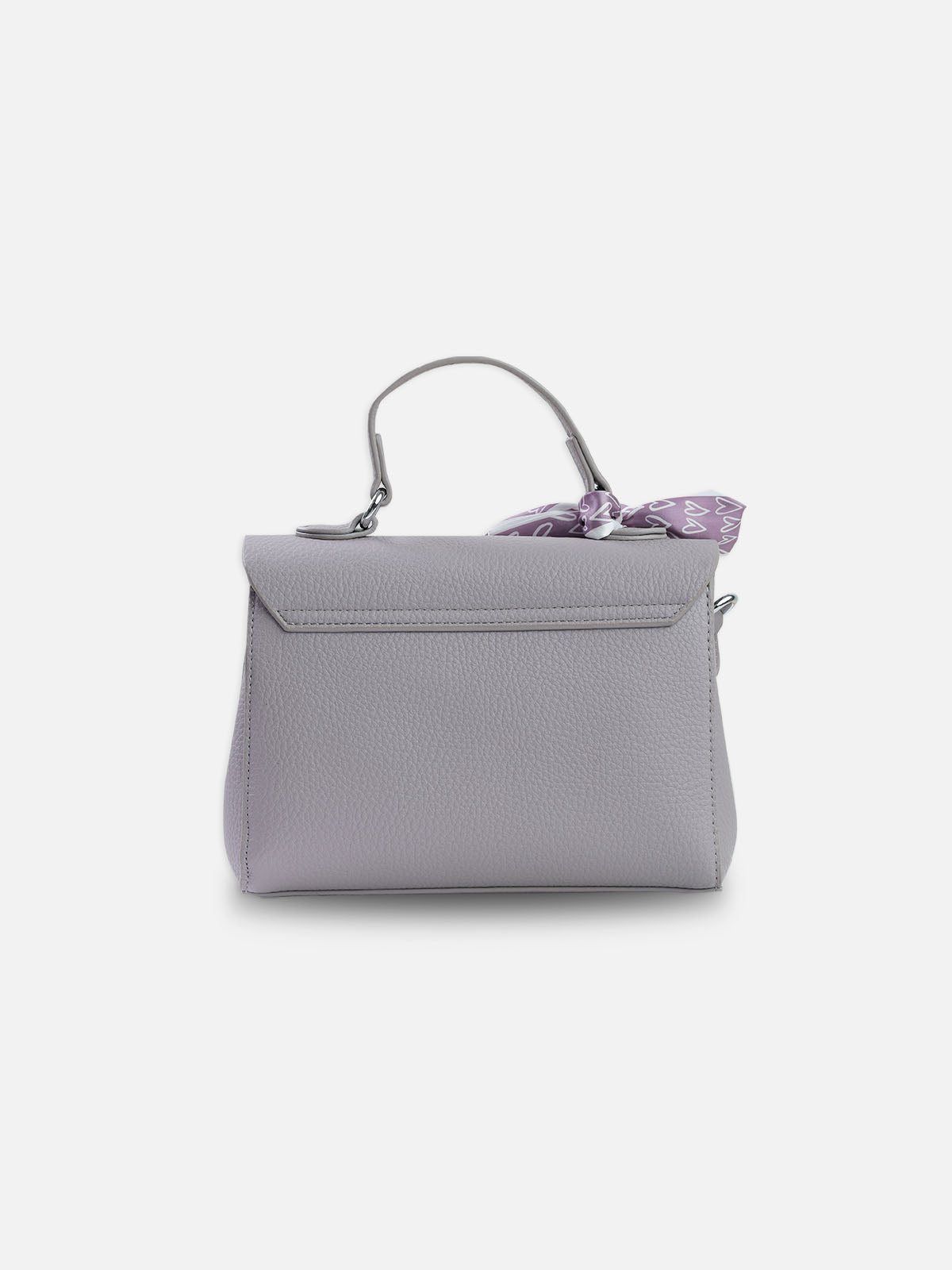 Elegant Pruple Shoulder Bag with Decorative Scarf