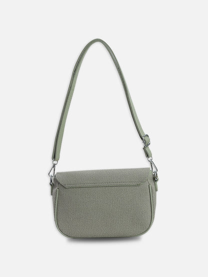 Sahara Mist – Premium Light Grey Crossbody Bag with Chain Accent