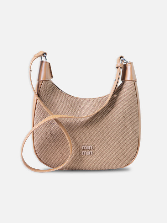 Textured Saddle Shoulder Bag – Caramel Brown | Min Min