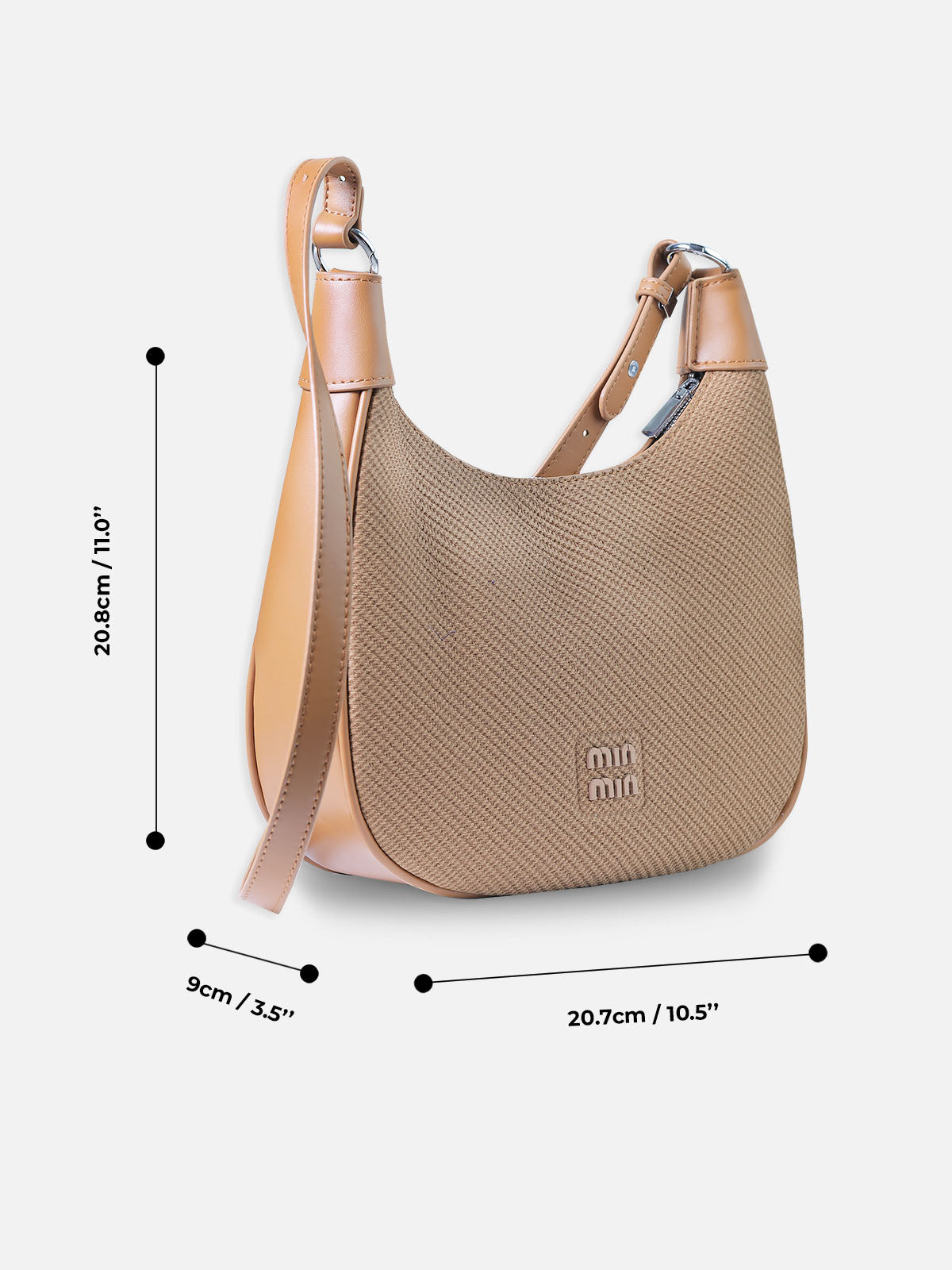 Textured Saddle Shoulder Bag – Caramel Brown | Min Min