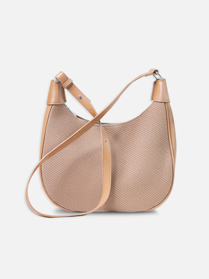 Textured Saddle Shoulder Bag – Caramel Brown | Min Min