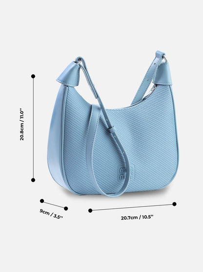 Textured Saddle Shoulder Bag – Powder Blue | Min Min