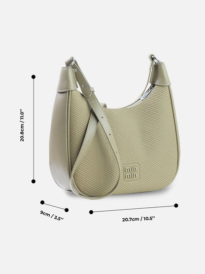 Textured Saddle Shoulder Bag – Olive Sage | Min Min