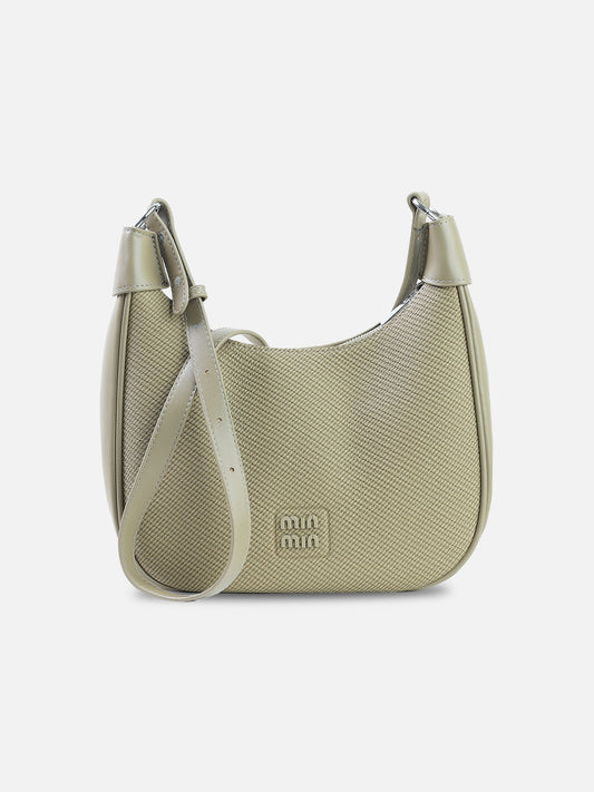 Textured Saddle Shoulder Bag – Olive Sage | Min Min